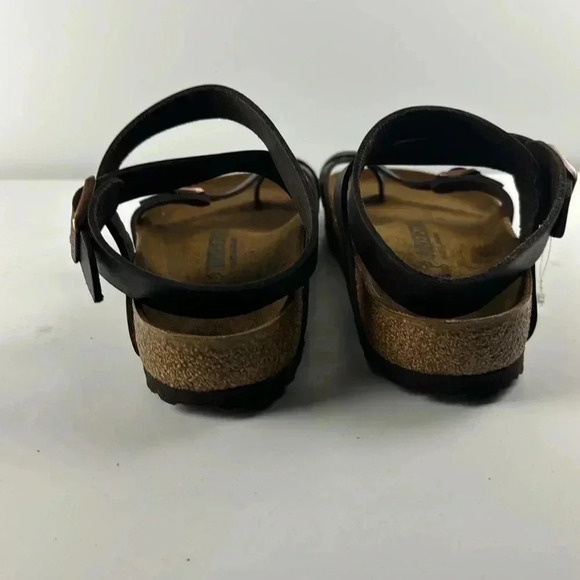BIRKENSTOCK SZ 41 NWOT BROWN LEATHER ANKLE STRAP CASUAL BOHO SANDALS - Picture 5 of 7